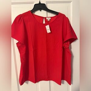 J.Crew Factory Vibrant Red Blouse XXL